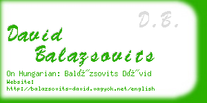 david balazsovits business card